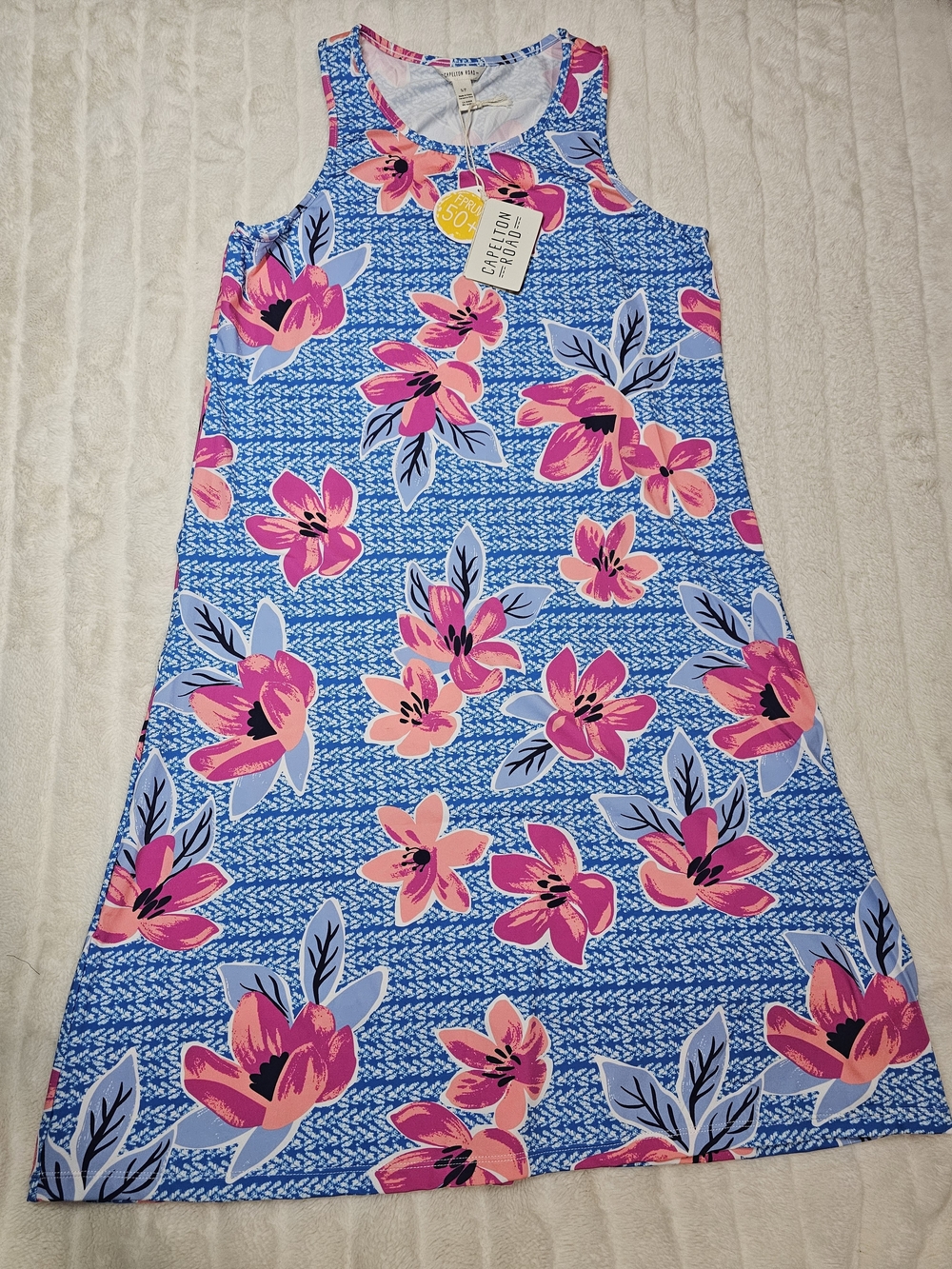 Capelton Road by Hatley Floral Tank Dress NWT UPF 50+ Blue Pink